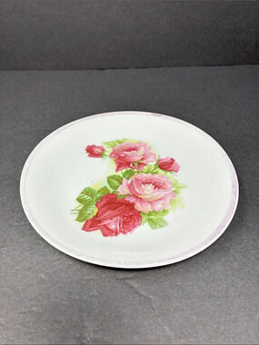 Vintage German Floral Rose Decorative Plate- early to mid century